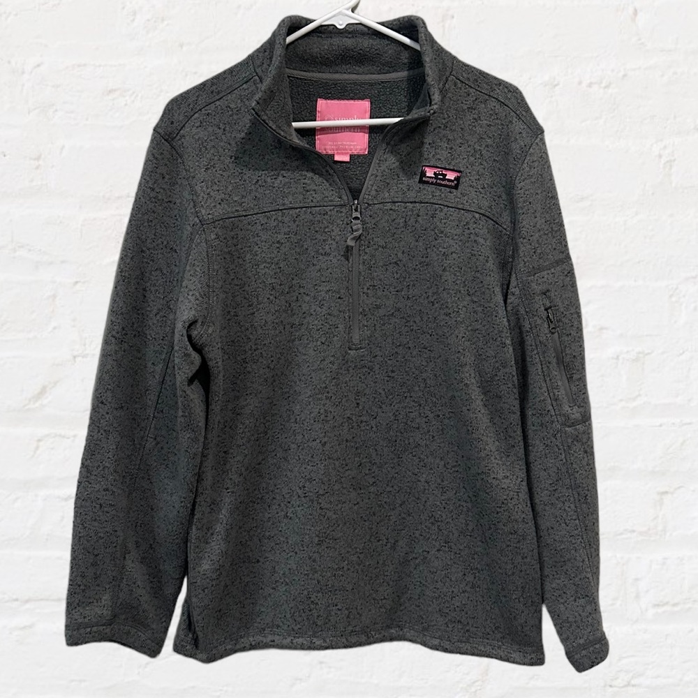 Simply Southern Gray Quarter-Zip Sweatshirt